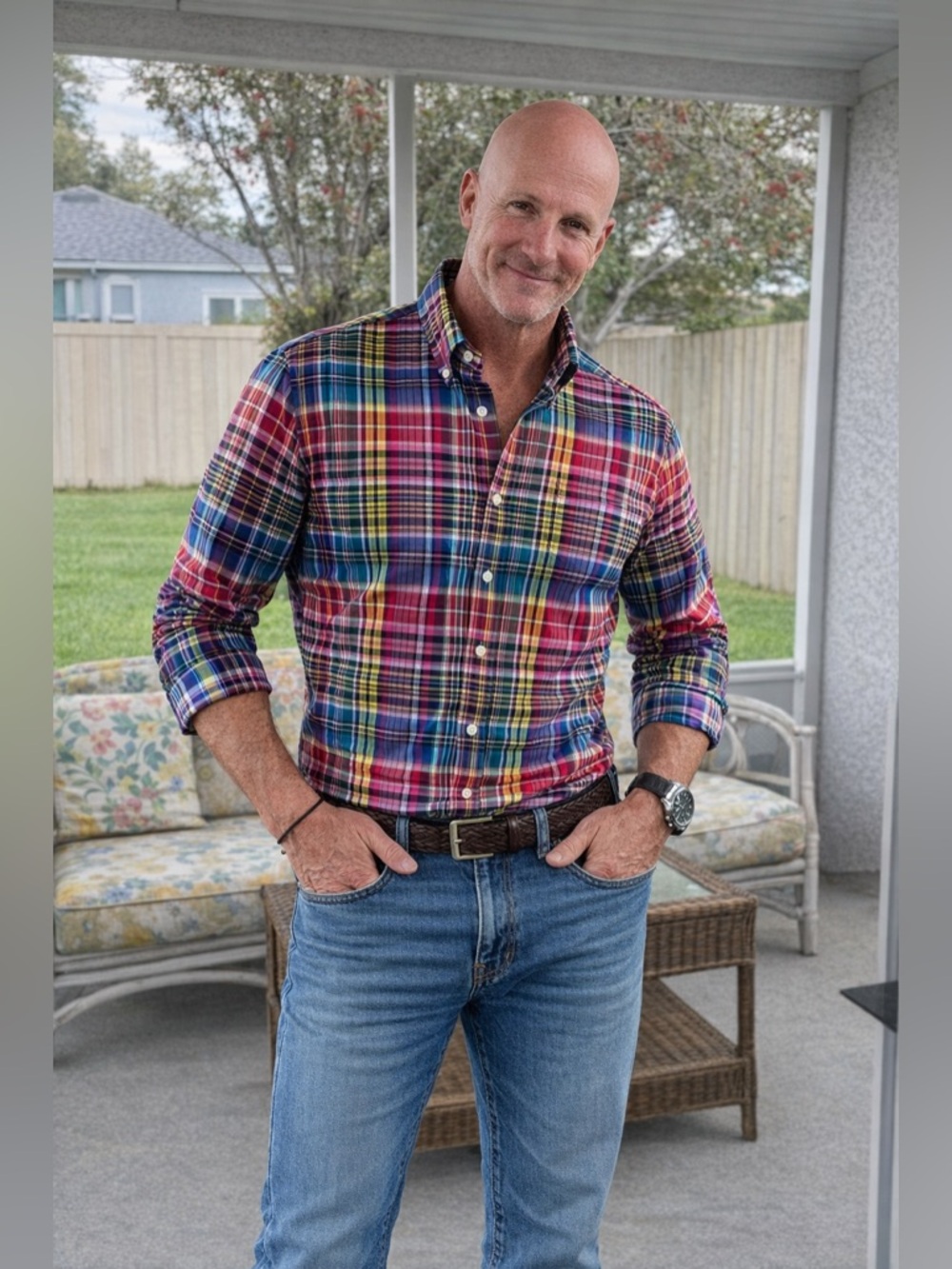 NWOT Vince Kilgore Trout Plaid Button Down Shirt Men’s Medium Luxury Cotton